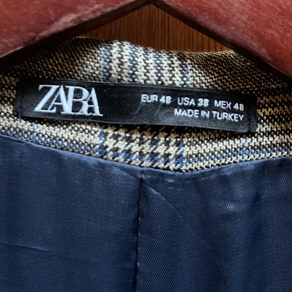 New Zara Mens Blazer Jacket Glen Plaid Double Back Vents Size 38 NWOT - Picture 8 of 15
